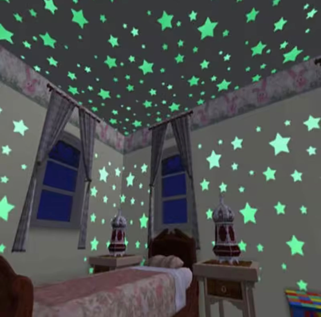 Set of 100 Fluorescents Star Stickers, Baby Room Colorful Fluorescent Sticker Home Decor, Stars Wall Stickers Set of 100 Fluorescents Star Stickers, Baby Room Colorful Fluorescent Sticker Home Decor, Stars Wall Stickers